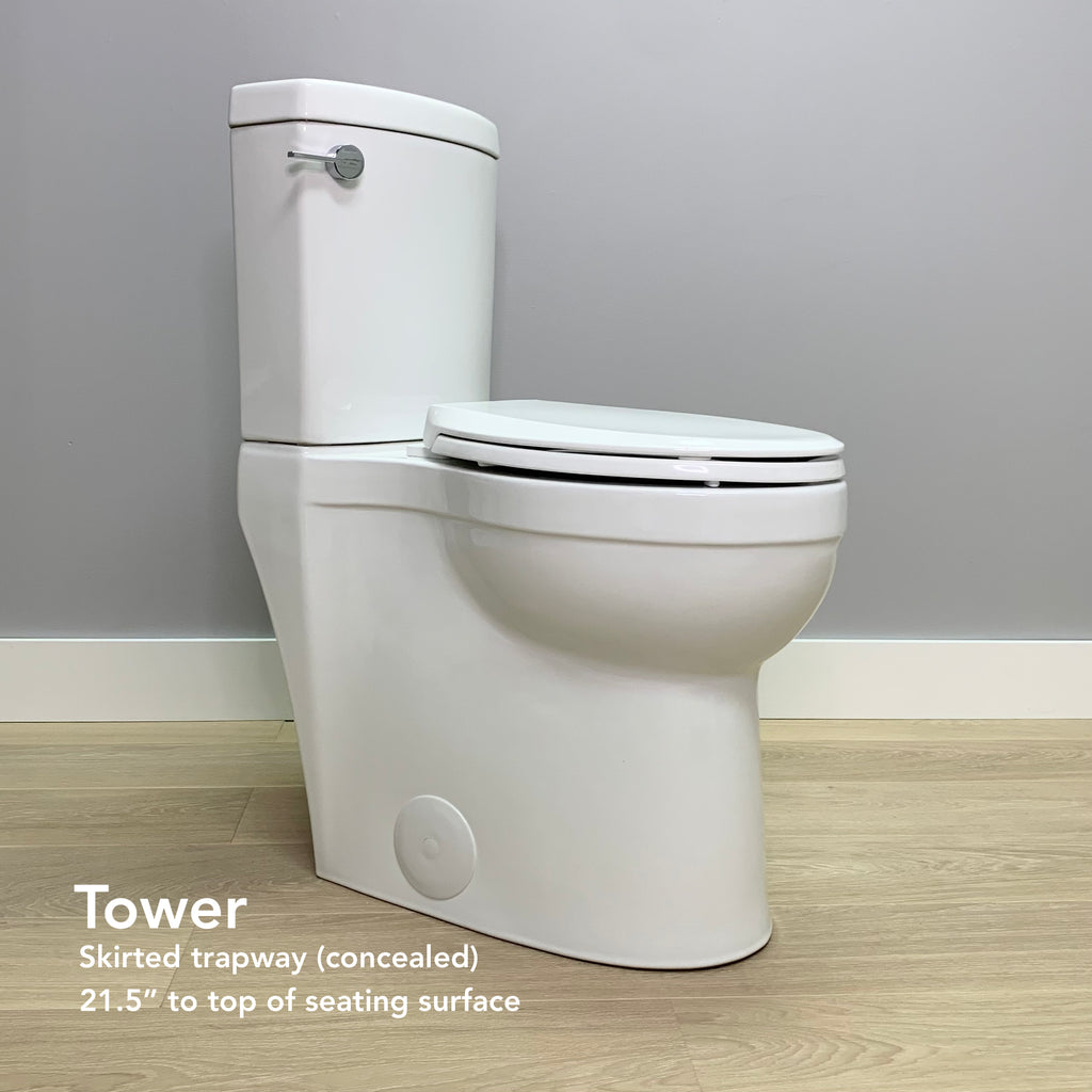 Toilet: TOWER. Skirted (Concealed Trapway) Extra Tall 20-21