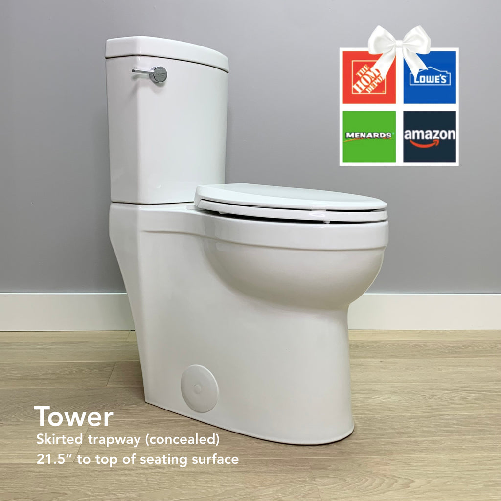Toilet: TOWER. Skirted (Concealed Trapway) Extra Tall 20-21