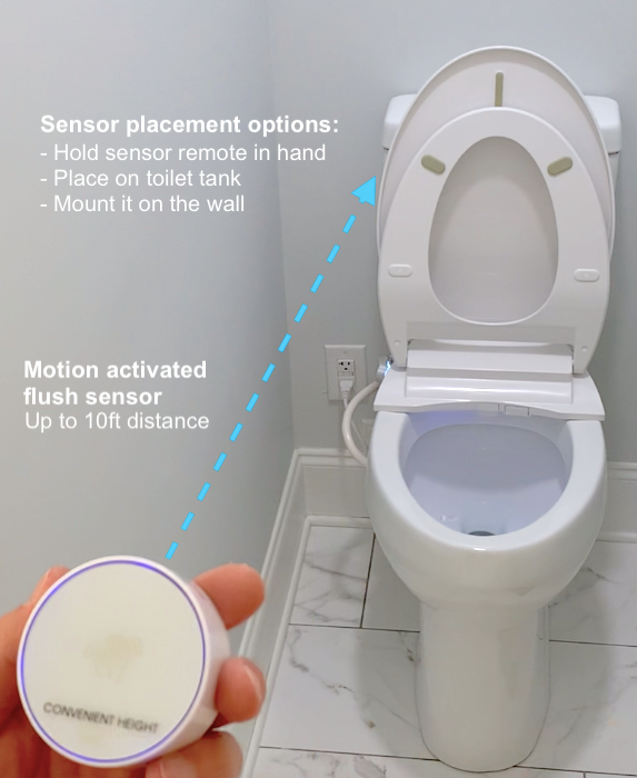 Touchless Remote Control Motion Sensor Toilet Flush. New Generation